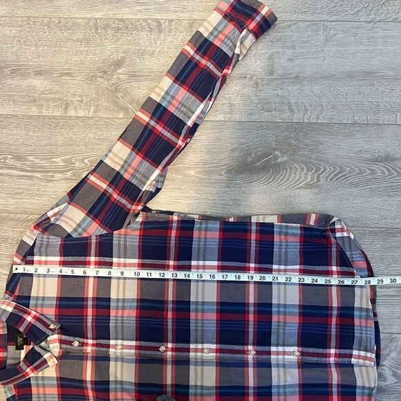 J.Crew Men’s Long Sleeve Oxford Button Down Shirt Size Large Blue Red Tan - Picture 8 of 8